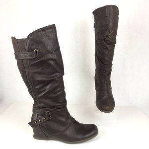 Bare Traps Cathy Tan Suede Wedge Boot 